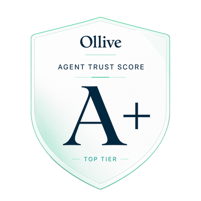 Ollive Agent Trust Score badge — A+, Top Tier