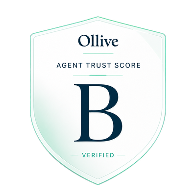 Ollive Agent Trust Score badge — B, Verified